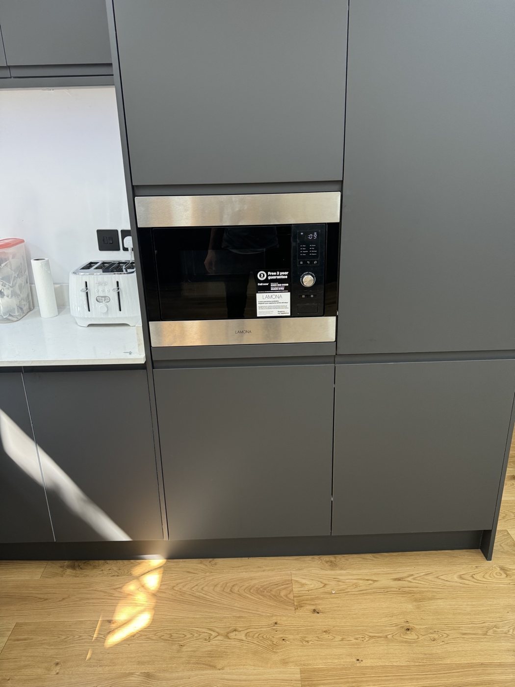 Modern anthracite handleless kitchen
