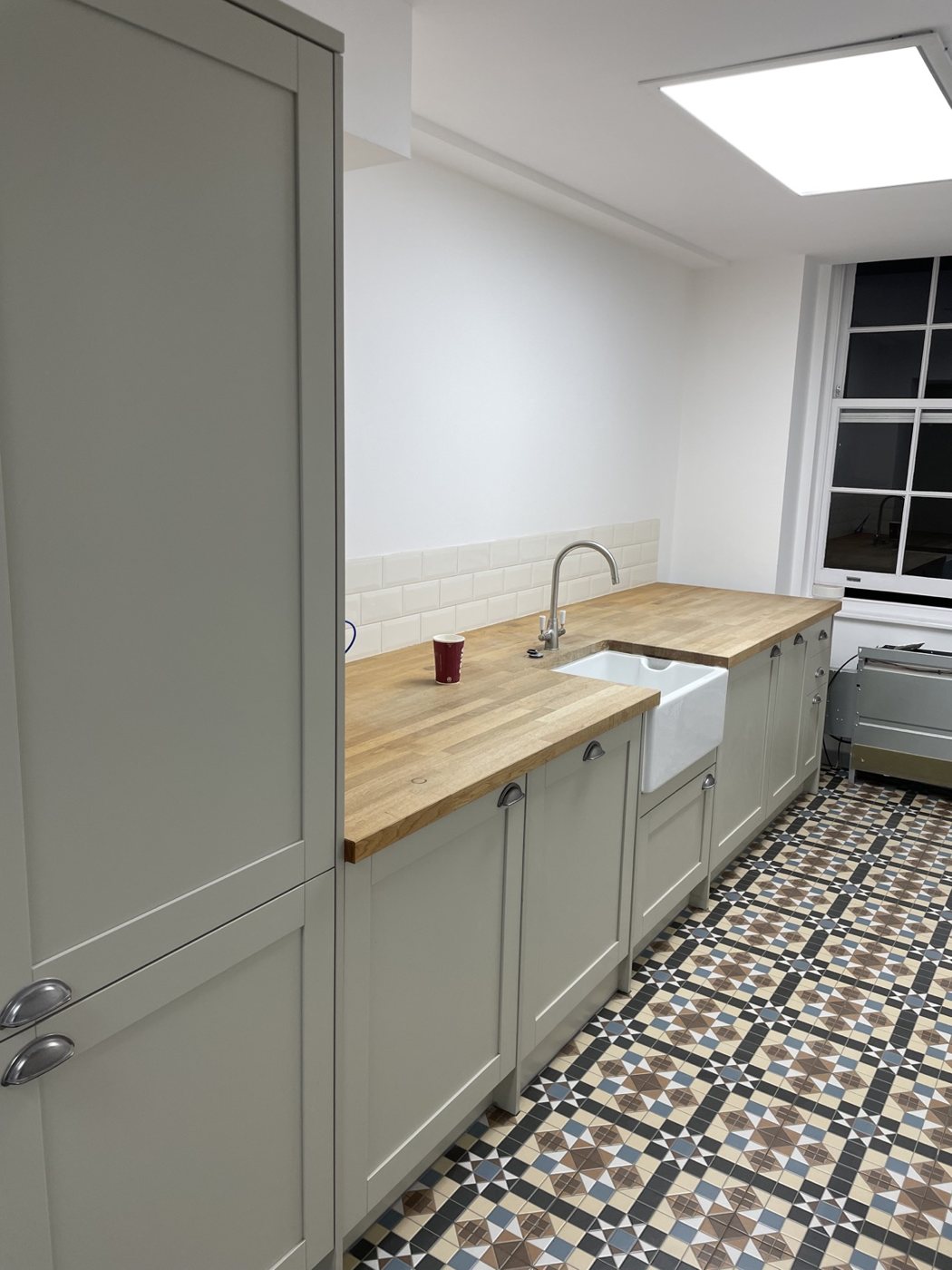 Traditional shaker kitchen with oak worktops